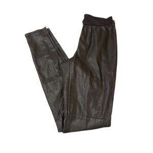 Ann Taylor Faux Leather Black Slip On Pants